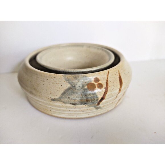 Pottery Pansy Posy Ring Phil Yordy, Conestoga River Pottery, St. Jacobs, Ontario - Picture 2 of 10